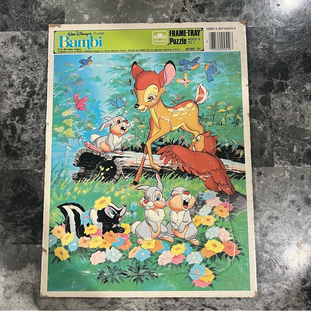 1985 VTG Golden Walt Disney's
Classic Bambi & Friends Frame-Tray
Puzzle-4510-08G